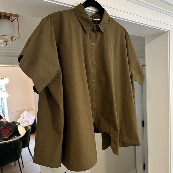 Women's Brown Button-Up Blouse - Picture 2 of 11